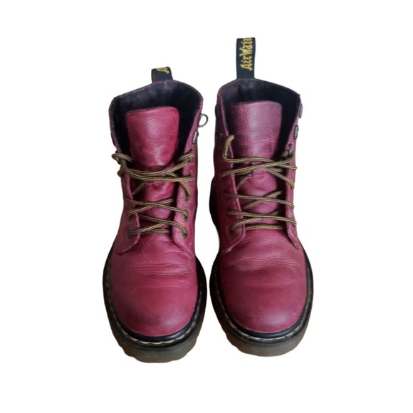 Dr Martens Women's Luana AW004 Cherry Red Leather Combat Boots Size 5 - Picture 3 of 11